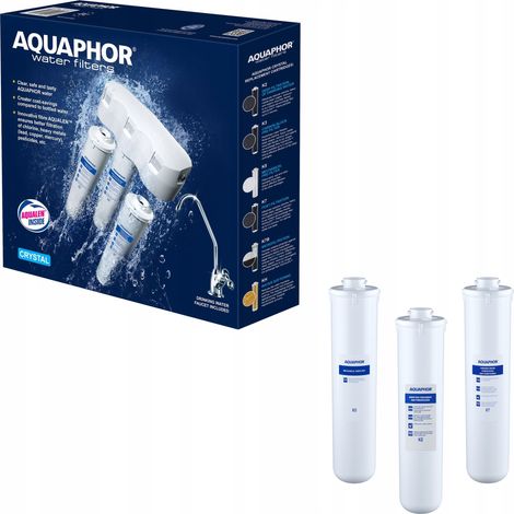 Filtro de agua Aquaphor Crystal A para debajo del fregadero + juego de cartuchos (1/5)