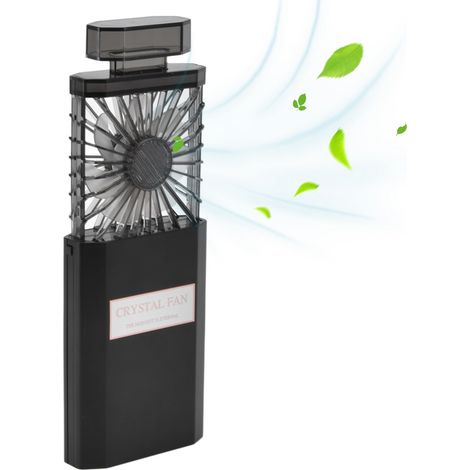 Ventilateur Portable 3 Vitesses Mano Ventilateur 3 Vitesses Ladies USB 1200mAh Batterie Rechargeable ABS Portable 13cm x 7.5cm Noir (1/5)