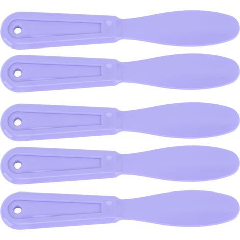 Lot de 5 spatules et couteaux mélangeurs pour plâtre dentaire en plastique, pour matériaux d'empreinte en alginate, violet (1/5)