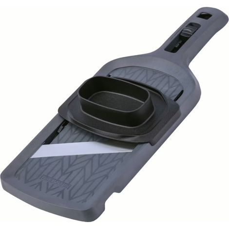 Fackelmann Gemüsehobel mit Restehalter grau Rostfrei 31×12×3,5 cm