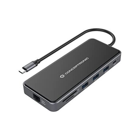 Conceptronic DONN15G laptop-dockingstation & portreplikator Kabelgebunden USB 3.2 Gen 1 (3.1 Gen 1) Type-C Grau