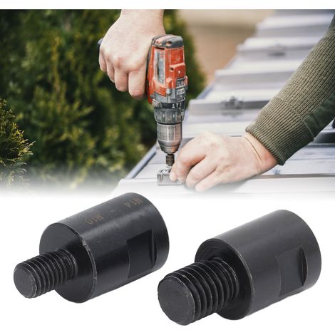 Jeu de 2 tiges d'adaptation pour forets de scie cloche, accessoires pour meuleuse d'angle, tête d'adaptation M10 vers M14, M14 vers M10 (1/5)