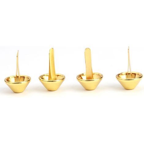 50 pointes à visser pour cuir, accessoires de sellerie, cônes cloutés dorés 15mm (1/4)