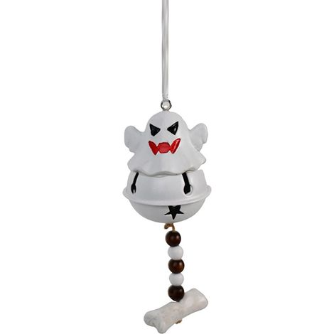 Cloche de fantôme d'Halloween Décoration suspendue Mignonne en résine pour porte Suspendu festif Fantomatique pour friandises ou bonbons Cadeau Léger Portable Panneau mural B B - couleur (1/5)