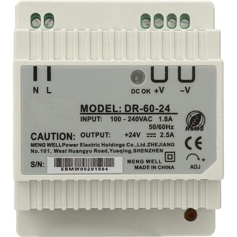DR-60-24 60W 24V AC/DC Schaltnetzteil für einzelne DIN-Schiene (1/4)