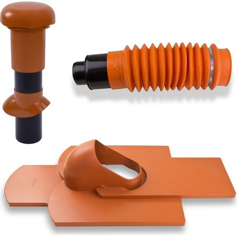 Klöber-Set2 Dachentlüftung DN110 rot Biberschwanz Lüftungsziegel (1/4)