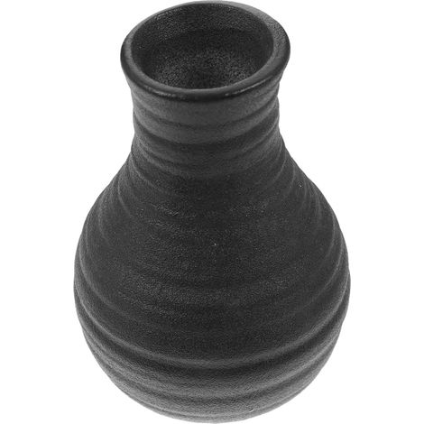 Vintage Vase en céramique noire avec fonction pratique et décoration d'intérieur pour style (1/5)