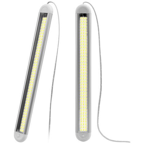 Lot de 2 bandes lumineuses LED 12 V, outil utilitaire LED 12 V, 120 bandes lumineuses LED d'intérieur, interrupteur de bandes lumineuses LED d'intérieur pour caravane, camping-car, bateau, cuisine, sa (1/5)
