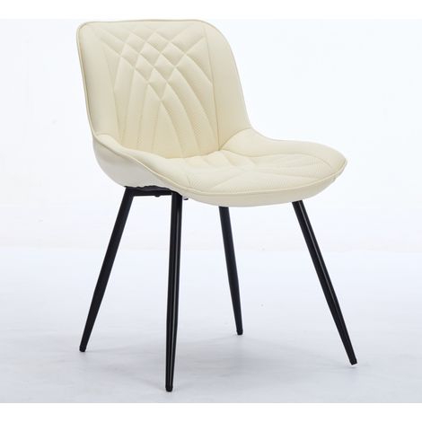 Lot de 2 chaises de bistrot ergonomiques, sièges en similicuir microperforé et rembourrage 3D décoratif. Structure en acier croisé résistante. Parfaites pour repas en cuisine ou salle à manger. DE1877 (1/5)