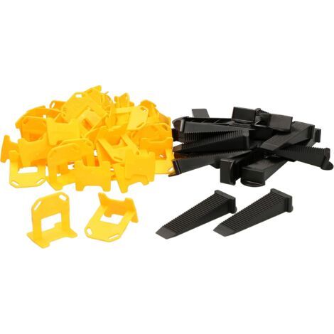 Lot de 240 languettes de nivellement pour carrelage - 2 mm - 1,5 mm + 80 cales - Jaune-NANOTEH (1/5)