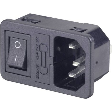 501637 Connettore IEC Spina verticale Tot poli: 2 + PE 10 A Nero 1 pz. (1/2)