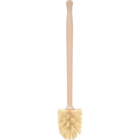 Brosse de nettoyage de toilettes en bois de hêtre à long manche pour un nettoyage efficace de la salle de bain, design compact pour le rangement sanitaire, durable et élégant accessoire de (1/5)