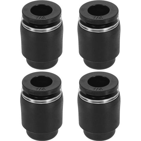 Lot de 4 raccords pneumatiques de style bouchon pneumatique, tube OD de 6,35 mm en plastique pour connecter le tuyau d'air (1/5)