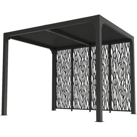 pérgola bioclimática 7,20m² gris antracita - per2430mbi - habrita - (1/3)