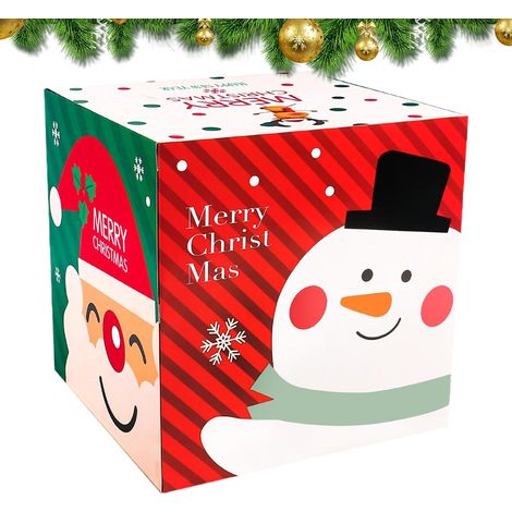 Boîte cadeau de Noël pliable motif bonhomme de neige – Décoration et emballage de Noël (1/5)