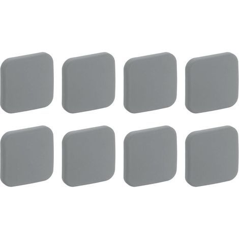 Butées de Porte Protectrices Murales, Lot de 8 Tampons de Poignée de Porte en Silicone Souple, Carré Autocollant de Protection de Poignée de Porte pour Maison Bureau, Gris