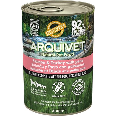 ARQUIVET Nassfutter für Hunde mit Lachs und Pute 400 g