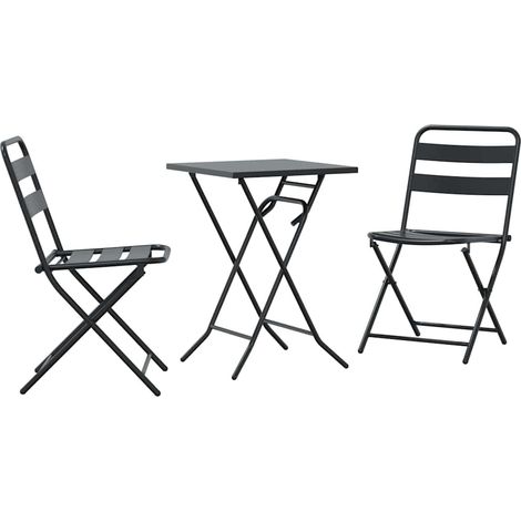 Maison Exclusive - Set Bistro da Giardino 3 pcs Antracite Acciaio