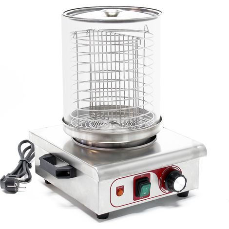 Wiltec Hot Dog Gerät 450 W aus Edelstahl, 260 x 290 x 380 mm, Wurstkocher Würstchenwärmer Hot Dog Maker Eierkocher Dämpfer