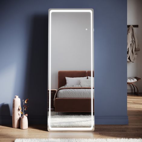 SONNI Standspiegel LED mit 3 Beleuchtungsmodi, Einstellbarer LED Beleuchtung, Memory Funktion und LED Touch Schalter, 1600 x 600 x 20 mm (1/5)