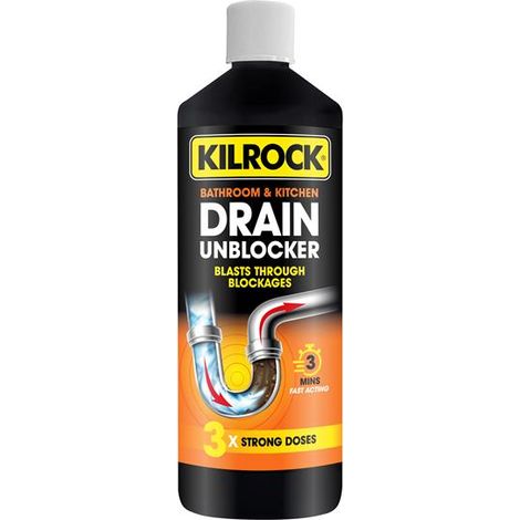 Kilrock DRAIN 1L Bathroom & Kitchen Drain Unblocker 1 litre KILDRAIN1L