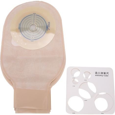 10 pièces Pochette de stomie drainable One Piece, couvre-stomie ouverture 20-60mm pour urine (type clip) (1/5)