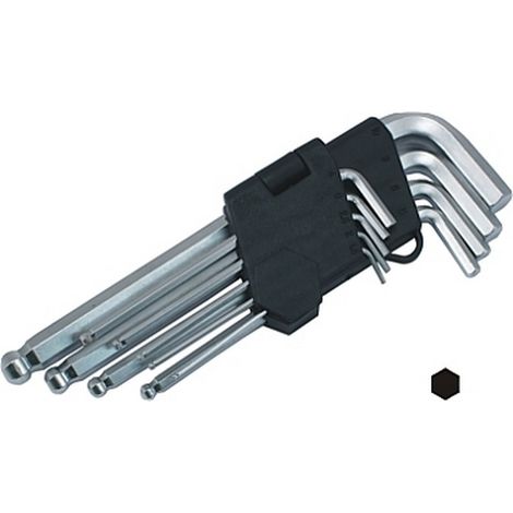 9 cles males longues 6 pans btr, allen, chc tete spherique 1.5 a 10 mm