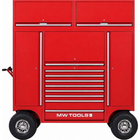 Servante d'atelier robuste avec armoires et 8 tiroirs - Grandes roues ø 458 mm avec freins à disque - Idéale pour terrains irréguliers MW Tools GWB3MAX5 (1/5)