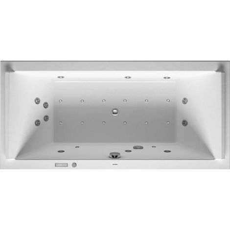 Baignoire Bain à remous rectangulaire STARCK 241 l 190x90 blanc, 2 dossiers Combi-Syst E