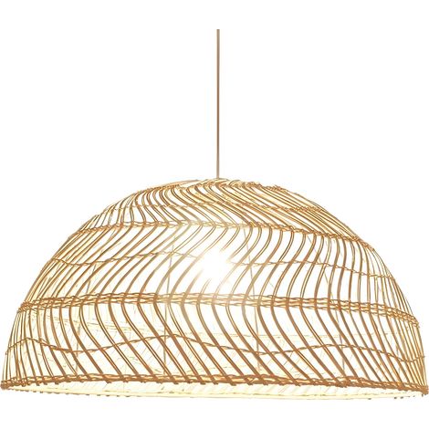 Suspension en rotin en forme de disque luminaire moderne (50 cm) lampe en rotin à la main pour îlot dans la cuisine, salle à manger, chambre à coucher, Salon (1/4)