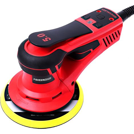 Ponceuse Excentrique Sans Balais 350W - 6 Vitesses - Aspir - 7,7×6,5×13,8 cm