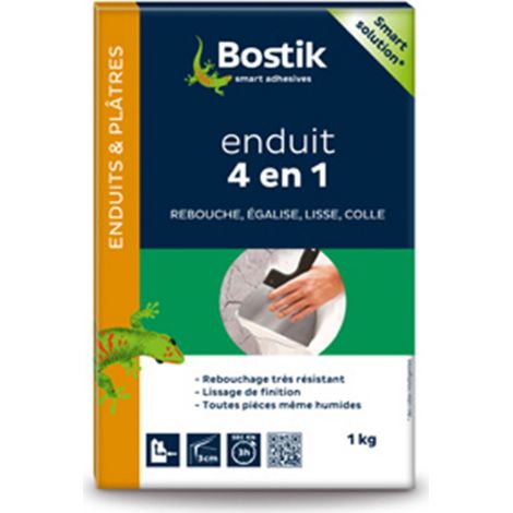 Enduit de rebouchage, collage 4 en 1, paquet de 1 kg - BOSTIK
