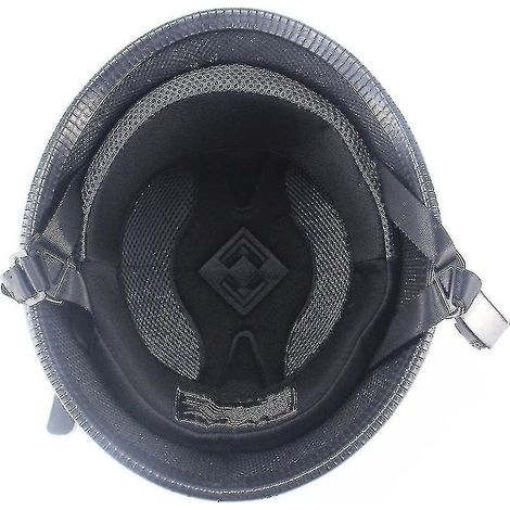 Casque de moto cruiser vintage demi-jet allemand - Taille L - Noir mat (1/3)