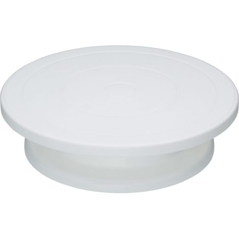 Présentoir à Gâteau Rotatif/Plateau Tournant à Gâteau, Coffret Cadeau, Plastique, Blanc, 28,5 cm (1/4)