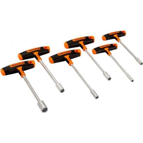 BAHCO - Jeu de tournevis à douille 6 pans avec manche en T 5-13 mm - 6 pcs