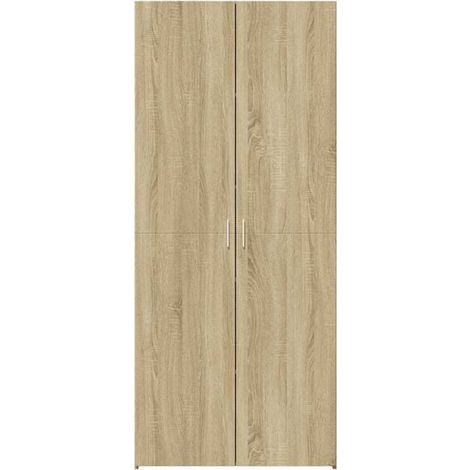 Buffet Bas 3 Portes et 2 Tiroirs, Meuble de Rangement Style Industriel en Bois d'Ingénierie Finition Chêne Sonoma, 70x42,5x185 cm pour Salon ou Entrée (1/5)