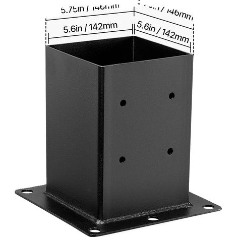 Supports de base pour poteaux, en acier carbone de haute résistance, installation facile, 4pcs 6x6in (1/2)