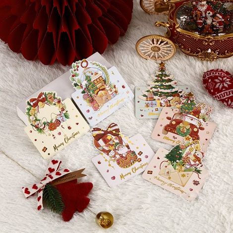 Set di biglietti di auguri natalizi, 60 pezzi con buste, 9,8 x 13,6 cm, biglietti di auguri natalizi con stampa dorata e buste per familiari, amici e colleghi. (1/5)