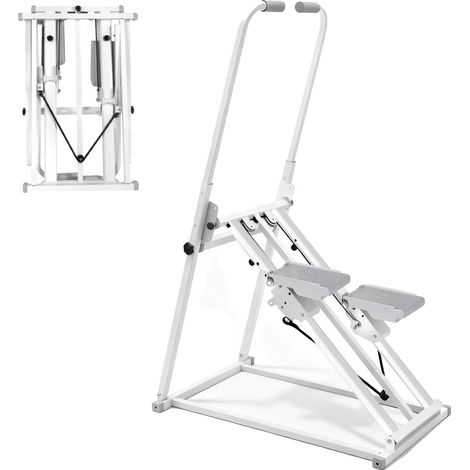 Máquina de step, diseño plegable, altura del manillar ajustable, color marfil. (1/2)