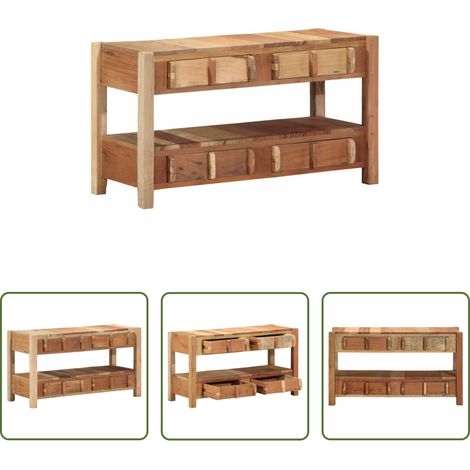 vidaXL Bois recyclé - Meuble TV Marron 83 x 33 x 46 cm Bois Recyclé Solide (1/5)