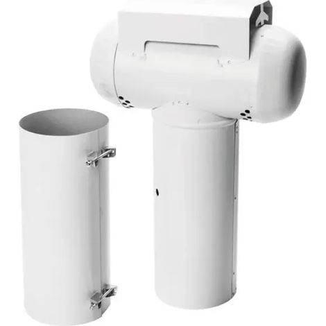 Esalatore scarico fumi a tee Ø130 in lamiera bianca GEFERPLAST
