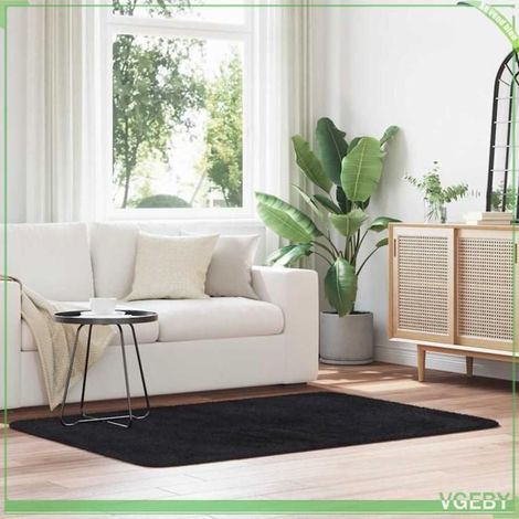 4102822 Tapis shaggy à poils longs NAVARRA noir 120x170 cm polyester (1/5)