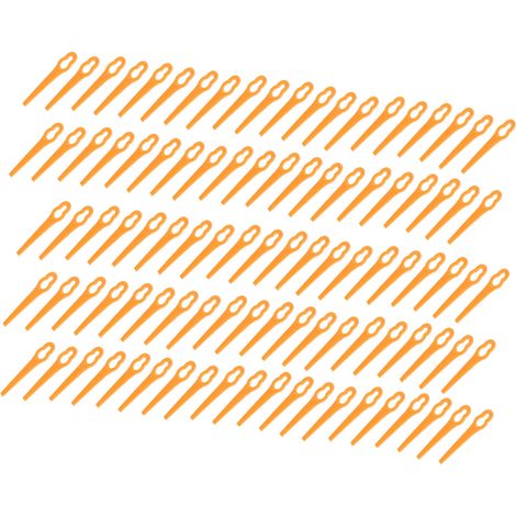 100 lames de coupe en plastique, accessoires de rechange pour coupe-bordures, outils de taille manuels, orange (1/5)