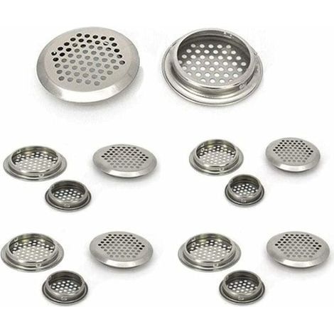 Grille de Ventilation 20 pièces grille inox Grille d'aération Trou Respiration pour armoire placard Air évacué Grille d'évacuation Ventilation pour Cuisine Meubles bouche Ronde (35mm) (1/5)
