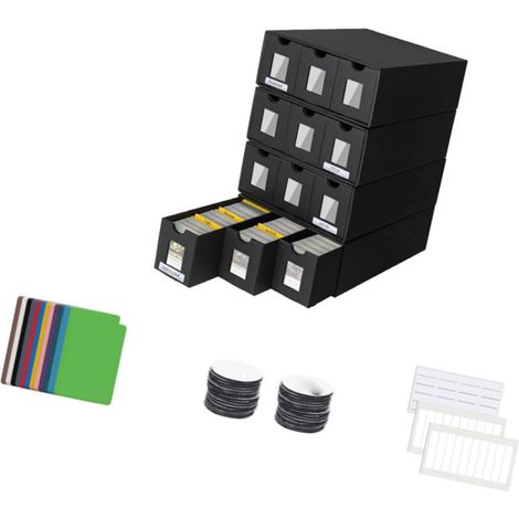 Boîte de rangement compacte pour cartes à jouer avec papier kraft stable 9/12/18 emplacements pour objets de collection (1/4)