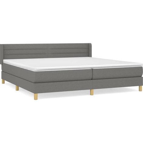 Maison Exclusive - Giroletto a Molle con Materasso Grigio Scuro 200x200 cm Tessuto