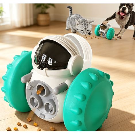 Voiture robot distributeur de croquettes jouet bascule anti‑renversement interactif pour animaux domestiques alimentation lente