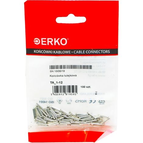 Terminal de férula no aislado TA 1/12 erko 100 unidades