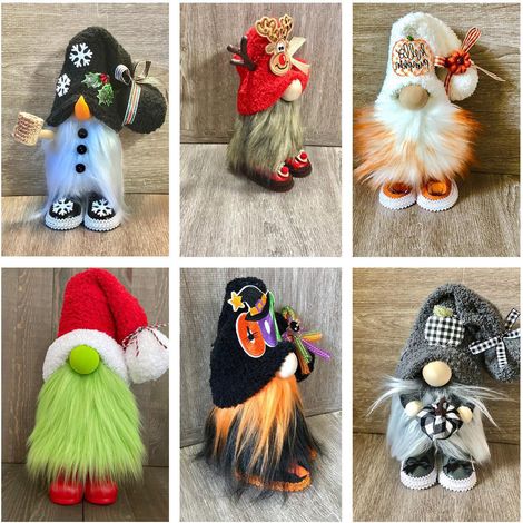 Weihnachtswichtel-Plüschpuppe, Etageren-Tablett, Dekorative Puppen, Handgefertigte Stoffwichtel-Heimdekoration (1/5)