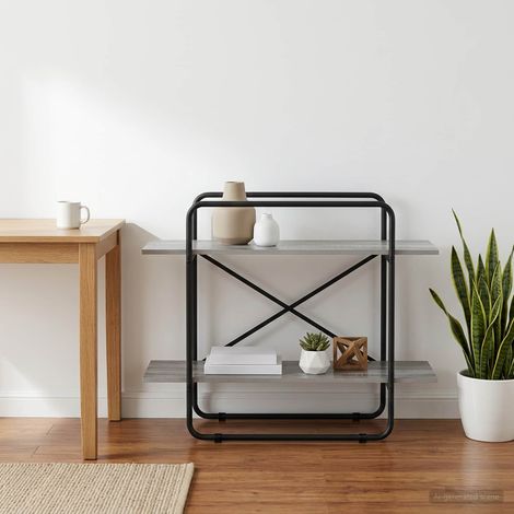 vidaXL Bookshelf 2-Tier 100 x 35 x 70 cm PB Grey Sonoma (1/5)